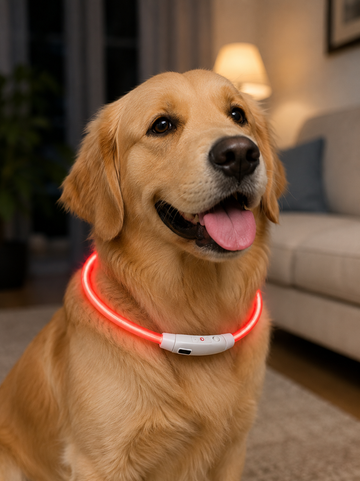 طوق كلب LED قابل لإعادة الشحن